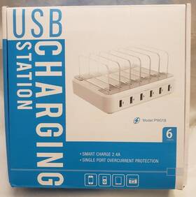Soopii 971008014860 6-port Usb-c Charging Station For Multiple Devices 2 Pd 20w Fast