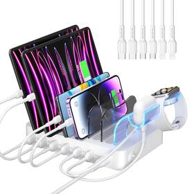 Cs61 Soopii Premium 6-port Usb Charging Station Organizer For Multiple Devices 6 S