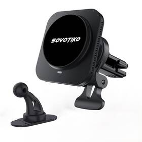 Hq01-a Sovotiko 15w Magsafe Car Mount Charger Magnetic Phone Holder For Black