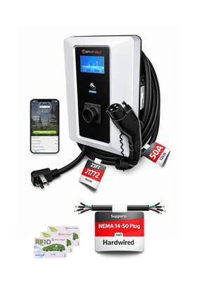 Wvz-j3-swd-50a-000-fba Splitvolt Level 2 Smart Ev Charging Station - Connected Adjustable 12kw Dis
