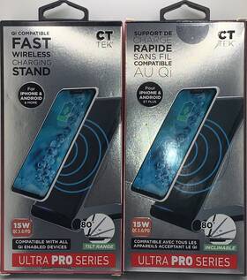 Startek 850016378156 2 Boxes Of Qi Compatible Fast Wireless Charging Stand