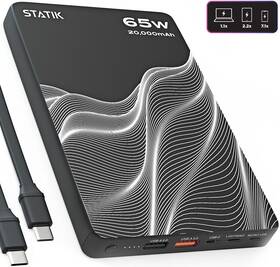 Statik 810024053698 65w Power Bank For Laptop Phone Tablet - 20000mah Us