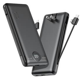Statik 810024054671 Gohub Slim Portable Charger With Wall Plug Built In Cables
