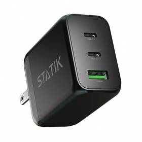 Pup-0290 Statik 65w Gan Charger Fast Block Usb C - 3 Ports Wall