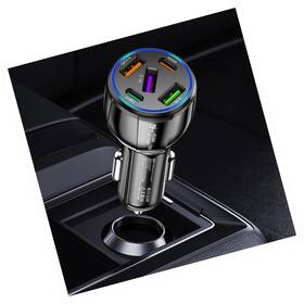 Bk359-3a2c Strendier Upgraded Car Charger Usb C With 5 Port 75w Cigarette Lighter Adapter Typ