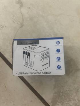 Sw-4usbadaptorrg Sublimeware Sublimeware-international Power Plug Adapter - Travel White With 4 Usb Ports