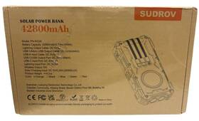 Pn-w33a01 Sudrov Solar Charger Power Bank 42800mah Wireless Portable With Usb-c