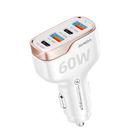 Cc53-2a2c Sunda 60w Usb C Fast Car Charger 4-ports Adapter Dual Type Pd30w/pp