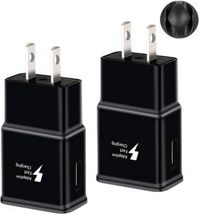 Syd-90705002 Swadaws 2 Pack Fast Charging Block Usb Adaptive Charger Box Android Cell Black