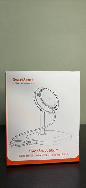 Swanscout Lus-s10033-bk 506m Detachable Magnetic Wireless Charging Stand Dock White/orange