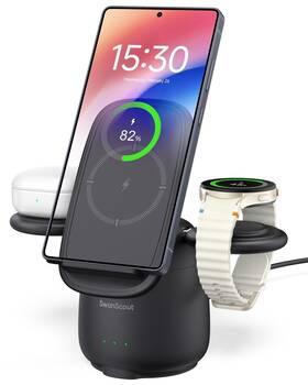 S10026 Swanscout Wireless Charger For Samsung 3 In 1 Charging Station Galaxy S25