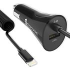 Swxc018 Iphone Usb Car Charger Adapter With Coiled Lightning 646437454711