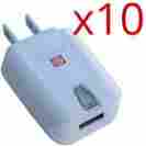 T-62-white Wall Charger Rere 10x Lot White Universal 1a Usb Power Adapter Ac Home Us Plug
