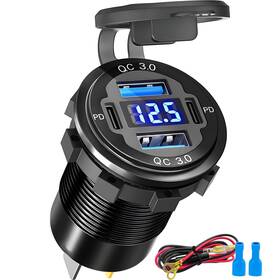 Tailinwen 725889854185 12 Volt Usb Charger 12v 4-port Aluminum Alloy C Outlet Pack Of One