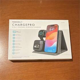 Cp3n1 Tangelo Tg Chargepro 3-in-1 Foldable Wireless Charger Gray Fabric Fast Charge Qi