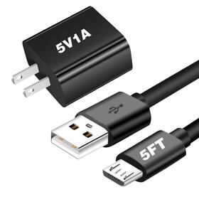 Tbqbcyo 202508270007 5v 1a Power Cord 5v-1a Adapter Micro Usb Cable 5 Feet Black
