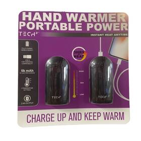 Tpb9000 Tech2 Tech Squared Power Bank With Hand Warmer 2 Pack