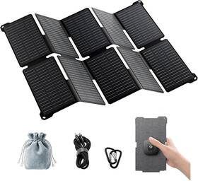 Technology Limited 705353501814 35w Solar Panel Charger With Usb-a And Usb-c Ports 25.4% High Efficiency Foldin