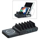 100w Techsmarter 6-port Charging Station With 2-port Usb-c Pd 15w Wireless