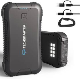 Techsmarter 850003902685 30000mah 20w Usb-c Rugged And Waterproof Power Bank With Flashlight. Heavy Duty