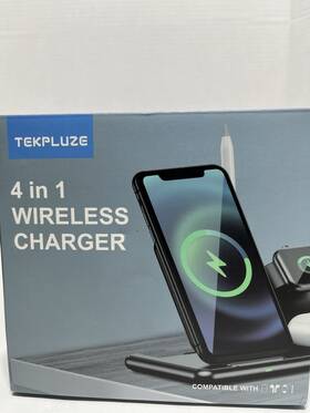 X002osax4p Tekpluze 4 In 1 Qi Wireless Charging Dock Black For Iphone Airpods Watch Pencil