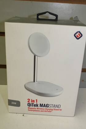 Tekya 840537106826 2-in-1 Qitek Magstand Magnetic Wireless Charging Stand Smartphones Airpod