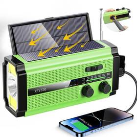 Xsy320 Tftdoup Emergency Radio 2 Oversized Solar/hand Crank/5000mah Battery/usb-c Charger/aa