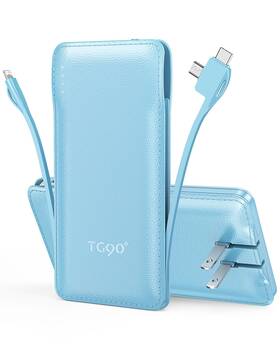 Tg90 755752184675 10000mah Power Bank With Built-in Foldable Ac Wall Plug And Cables Ult