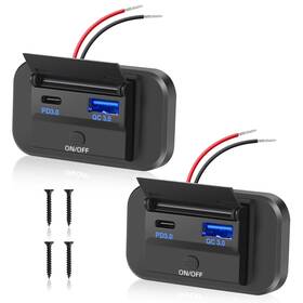 188232 Thlevel 12v Rv Type C Usb Outlet With Power Switch 36w Qc3.0 And 55w Pd Quic