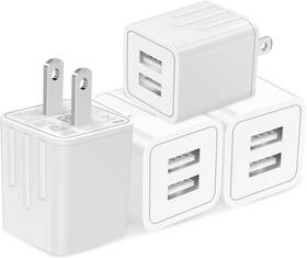 0414 Tiavalmax 761325333807 Usb Wall Charger 4-pack 2.1a Dual Port Cube Power Adapter Plug B