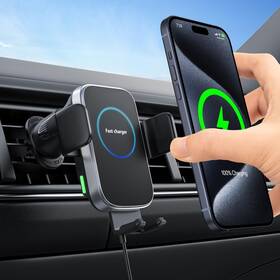Cw16 Tikeco Wireless Car Charger 15w Auto-clamping Mount Air Vent Charging