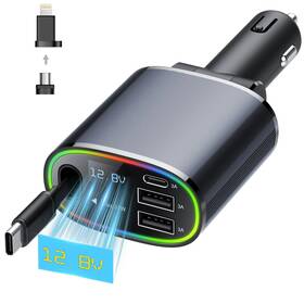 Tikland 331797391981 4 In 1 Retractable 78w Fast Charger 2.6ft