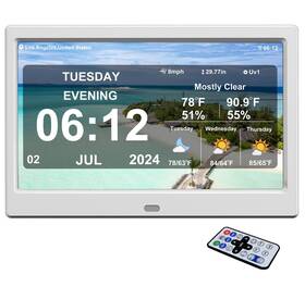 Tmn-cl-10 Timemoon New Digital Weather Clock With Temperature Humdity Alarm 10.1inch / Wh