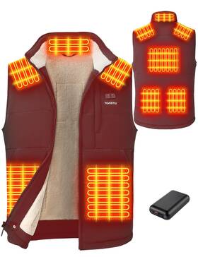 Rtax-021p Toastiv Heated Vest For Men With 20000mah 7.4v Battery Pack Warming Fuzzy Fleece