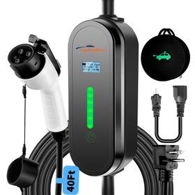 Bk2d170650t Topautogear 40ft Cable Ev Charger Level 1 And 2 16 Amp Charging Station With Nem