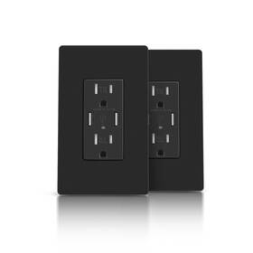 Ewu140a-bk Topeler Black 4.8a Usb Charging Power Outlet 15 Amp Duplex Tamper Resistant Receptac