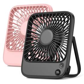 Topk 971708068521 2 Pack 5000mah Portable Desk Fan Ultra-thin Strong Wind Digital Display