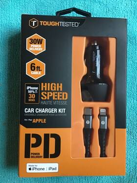 Tough Tested 758302178728 Tt-pck1-ip5 6ft High Speed Car Charger Kit For Apple Ipad/iphone