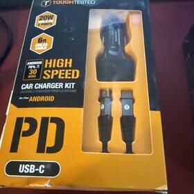 Tough Tested 758302178735 Toughtested Tt-pck1-usbc Pd High Speed Car Charger Kit With 20w Usb-c