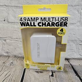11-329 True Tech 4.9 Amp Multi-usb Wall Charger 4 Ports