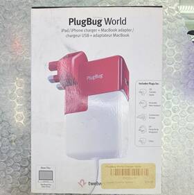 09025135 Twelve South Plugbug World Fast Charge Usb Wall Power Adapter Plug Red/white