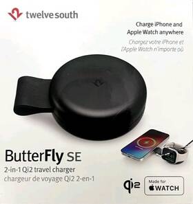 Twelve South 811370025209 Butterfly Se 2-in-1 Qi2 Travel Charger For Iphone And Apple Watch