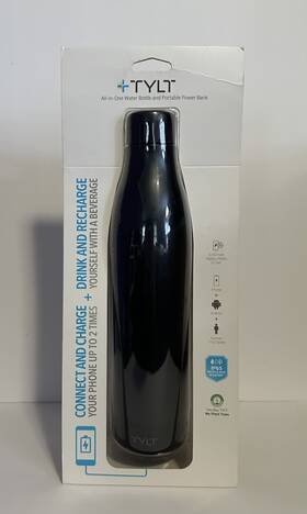 4356n Tylt New Sealed All-in-one Water Bottle And Portable Power Bank 5700mah -black