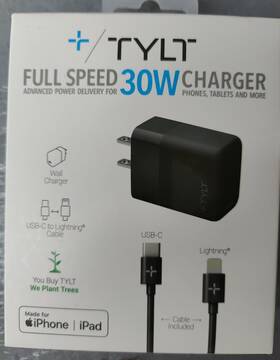 Tylt 849944074858 Full Speed 30w Charger Phones Tablets And More- Black