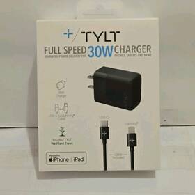 Tylt 849944075237 30w Usb-c Power Delivery Charger With Lightnin Cable