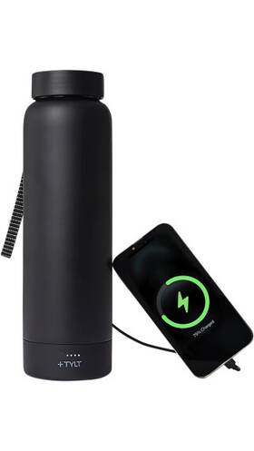 Pwrbtl24bk-t Tylt Power Bottle 2.0 24oz With 5700mah Wireless Bank