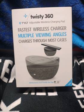 Qitwst360gy-t Tylt Twisty 360 Adjustable Wireless Chargering Pad Fastest Charger Gray