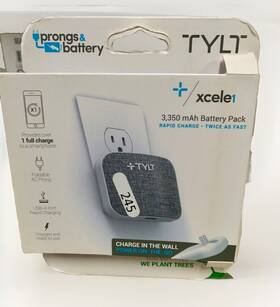 Xl1xfb-t Tylt Xcele 3350mah Battery Pack Built-in Prongs And Usb-a Port