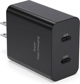 Xhd-4530 Tzbay Galaxy S25 S24 Usb C Charging Block Dual Port 45w Pd Super Fast Charger Type