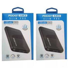 Tzumi 841351176408 Lot Of 2 Pocket Juice Portable Charger 4000 Mah Dual Usb 2x Charges Rechargeable